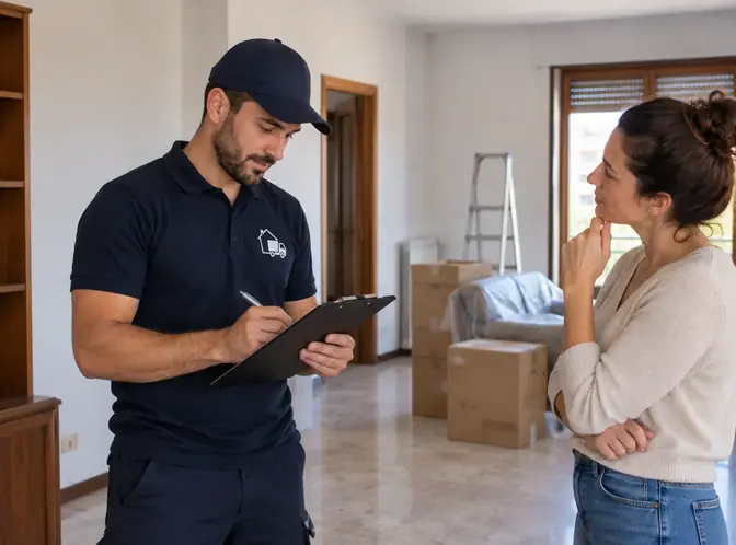 Operatore che prende appunti durante sopralluogo